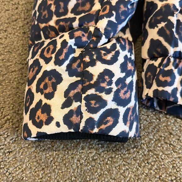 GENERATION LOVE WOMENS HOODED LEOPARD PRINT PUFFER LIGHT JACKET - Picture 3 of 9